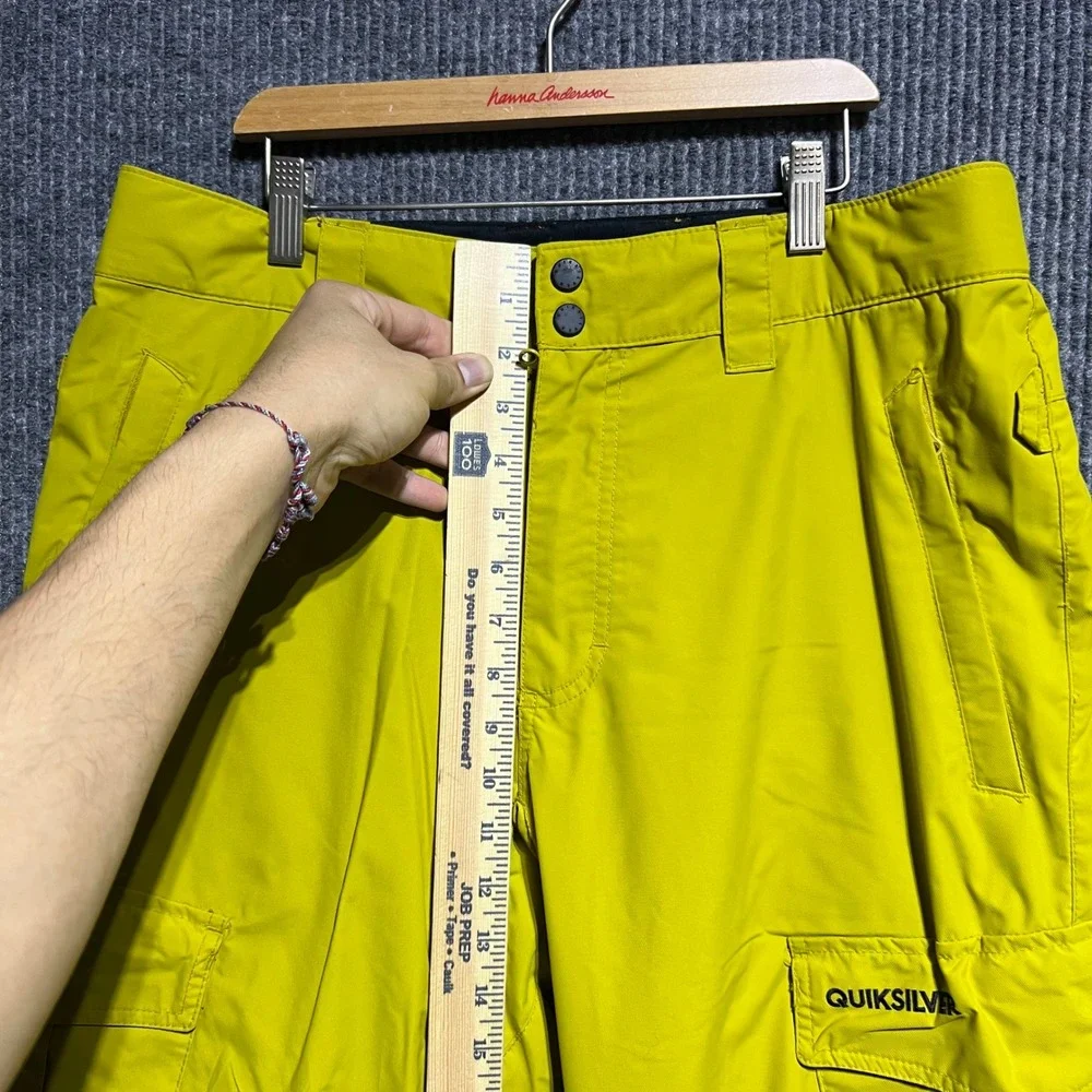 Quiksilver Snow Pants Mens M Yellow Dry Flight 10K Waterproof Cargo Ski Pants